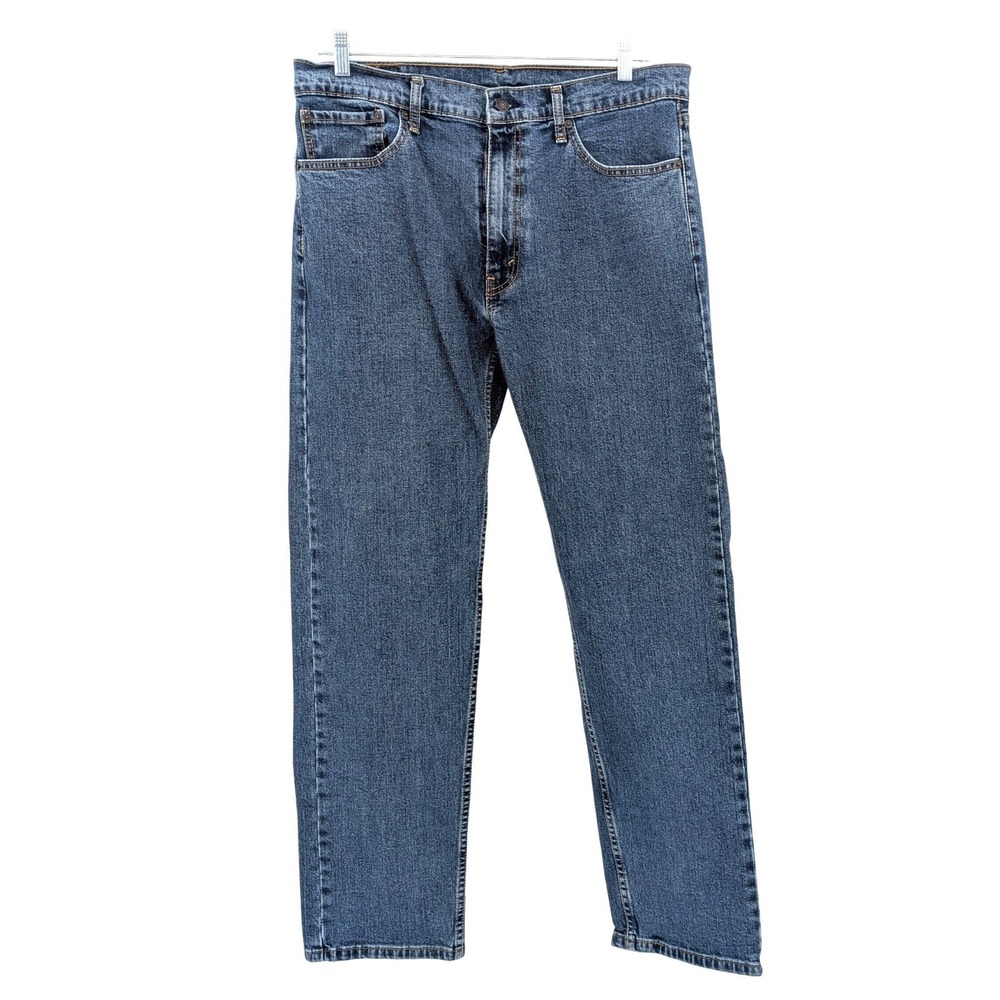 Classic Levi's 505 Straight Leg Stretch Denim Jeans Medium Wash W36‎ L34
